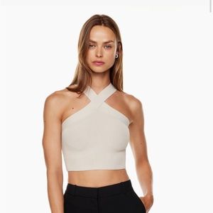 Aritzia sculpt knit criss cross tank